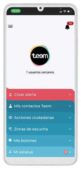 Teem app dashbiard imagen
