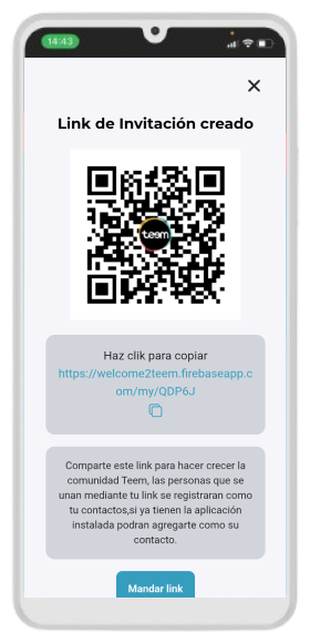 Teem app share screen imagen