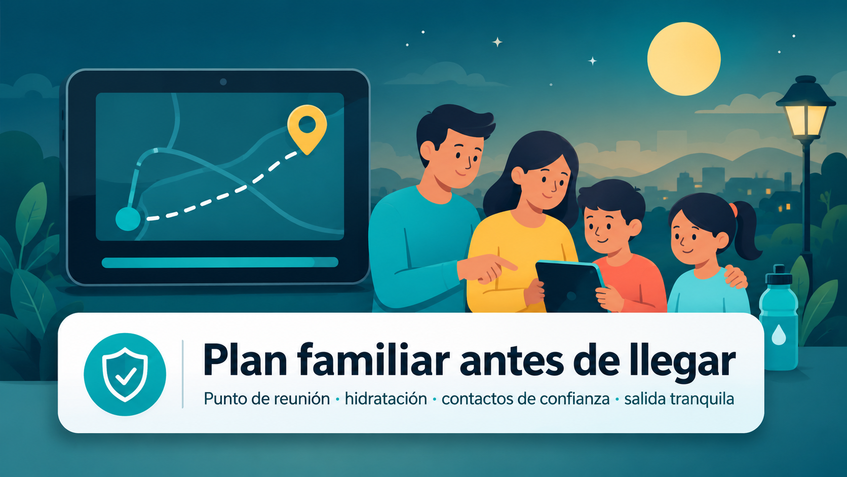 Plan familiar para asistir a pantallas públicas: checklist antes de llegar