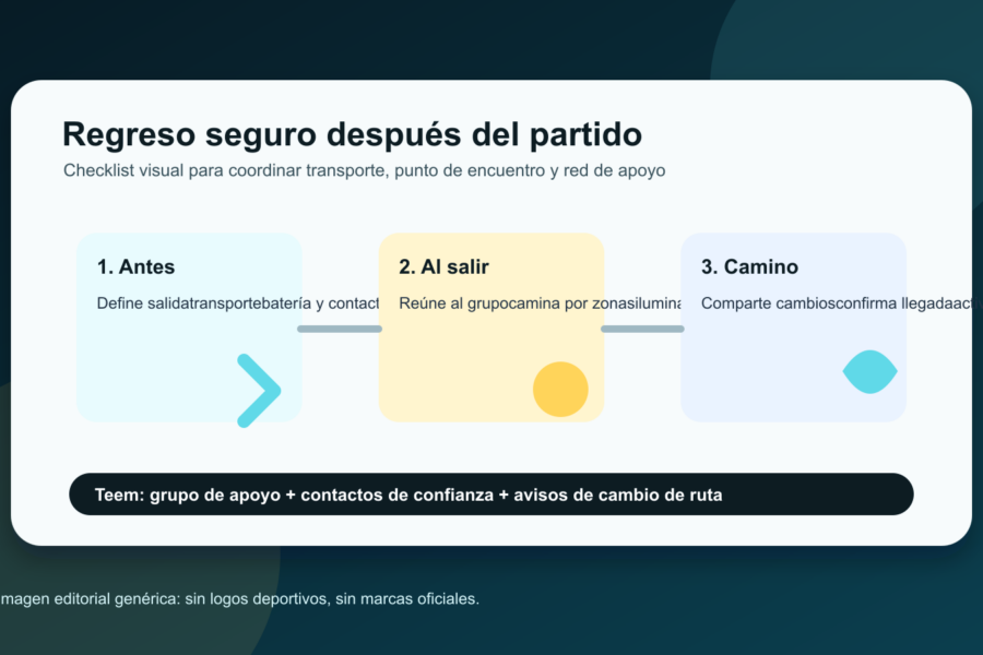 Checklist visual de regreso seguro después de un partido o evento masivo en Monterrey